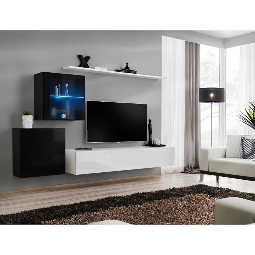 Nappali bútor Switch XV üveg +LED fehér/fekete Szekrénysorok online bútor rendelés Székesfehérvár bútorboltok