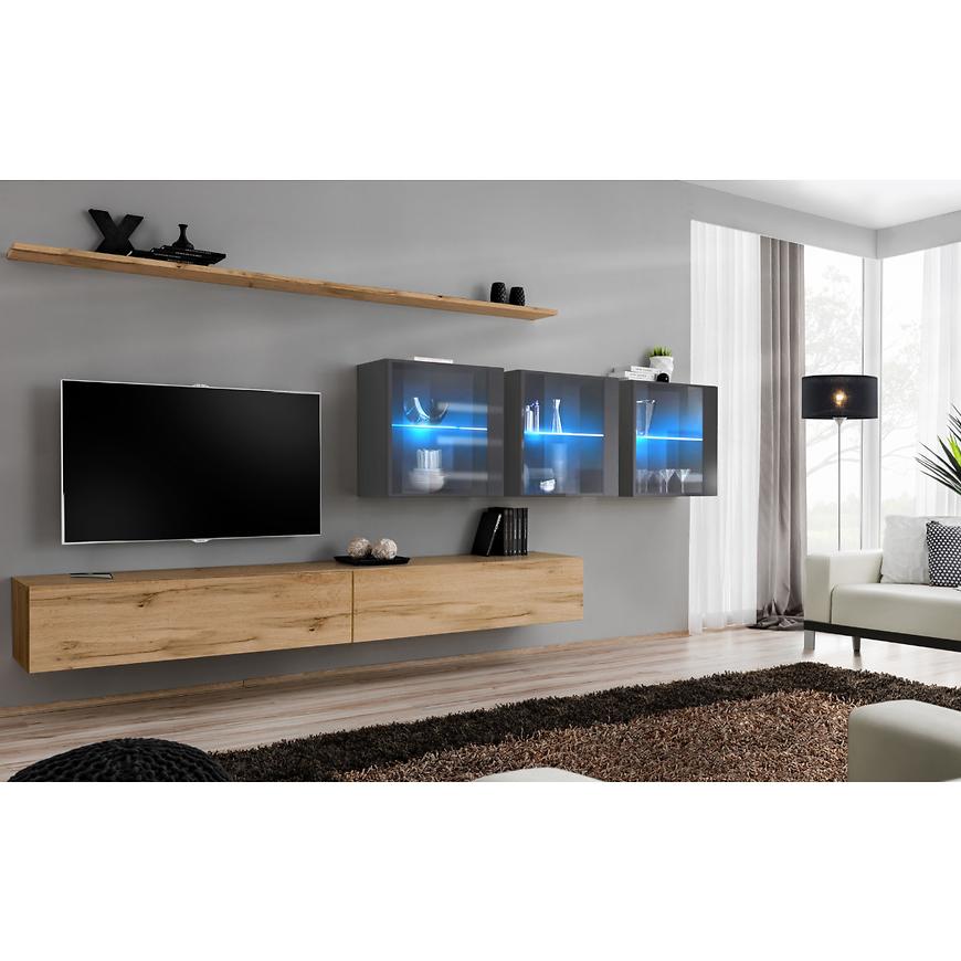 Nappali bútor Switch XVII üveg +LED Wotan/Grafit Szekrénysorok online bútor rendelés Székesfehérvár bútorboltok