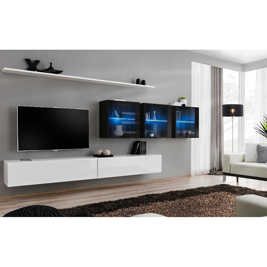 Nappali bútor Switch XVII üveg +LED fehér/fekete Szekrénysorok online bútor rendelés Székesfehérvár bútorboltok