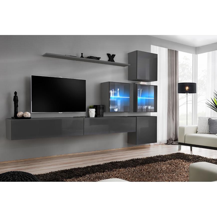 Nappali bútor Switch XVIII üveg +LED  Grafit Szekrénysorok online bútor rendelés Székesfehérvár bútorboltok