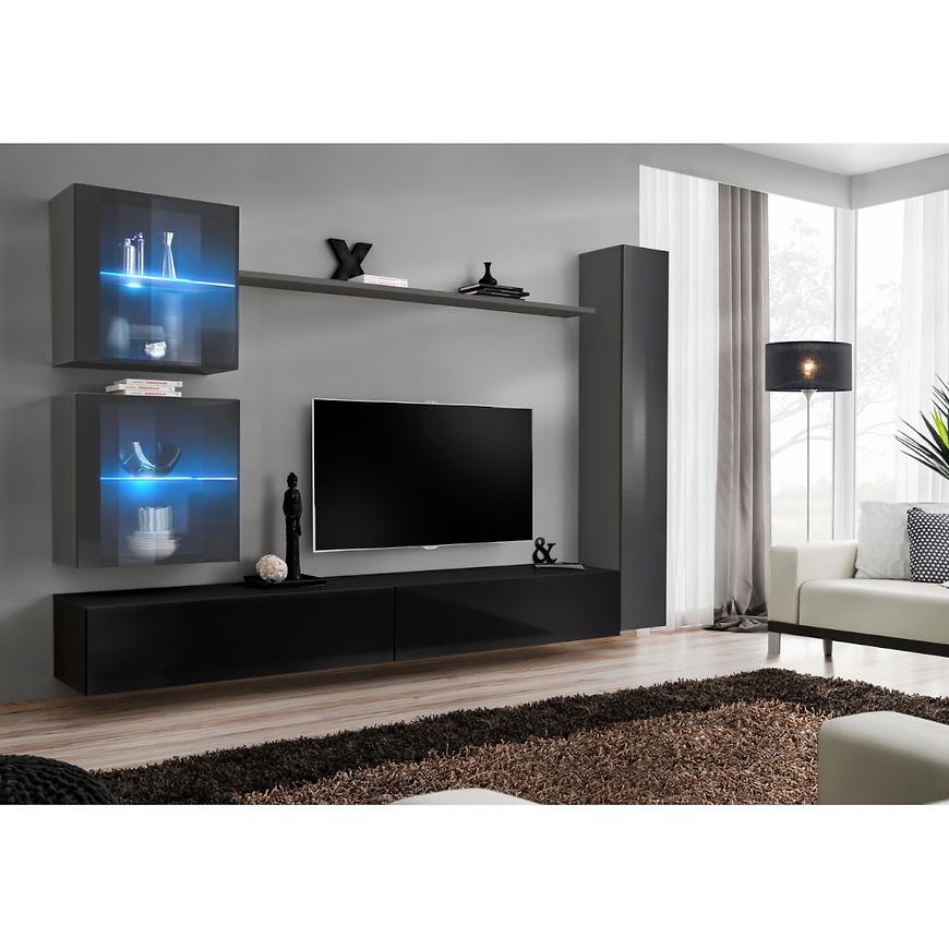 Nappali bútor Switch XVIII üveg +LED  Grafit/fekete Szekrénysorok online bútor rendelés Székesfehérvár bútorboltok