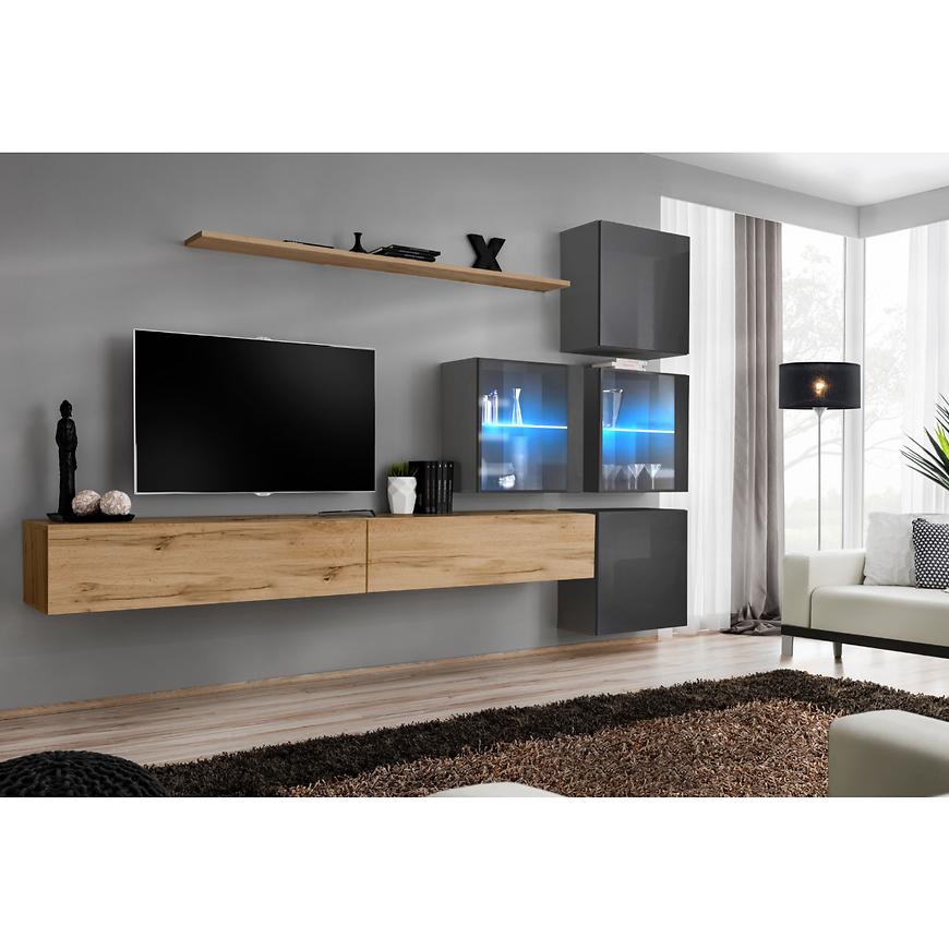 Nappali bútor Switch XVIII üveg +LED  Wotan/Grafit Szekrénysorok online bútor rendelés Székesfehérvár bútorboltok