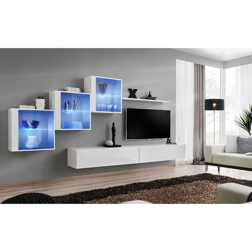 Nappali bútor Switch XVIII üveg +LED fehér Szekrénysorok online bútor rendelés Székesfehérvár bútorboltok