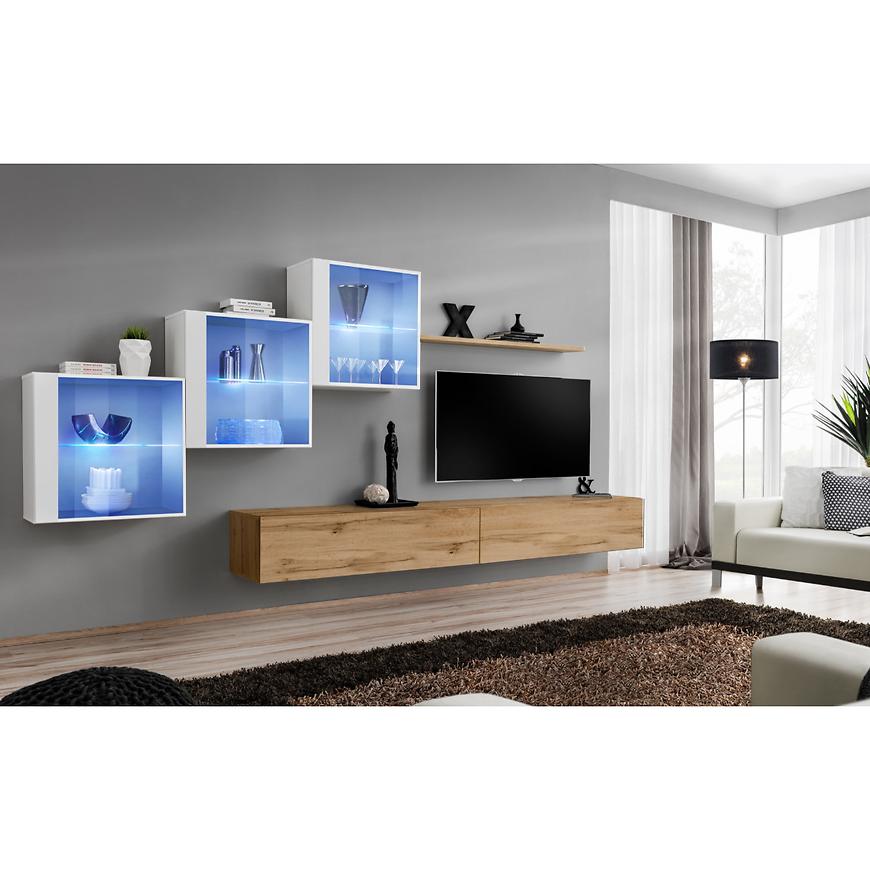 Nappali bútor Switch XVIII üveg +LED fehér/Wotan Szekrénysorok online bútor rendelés Székesfehérvár bútorboltok