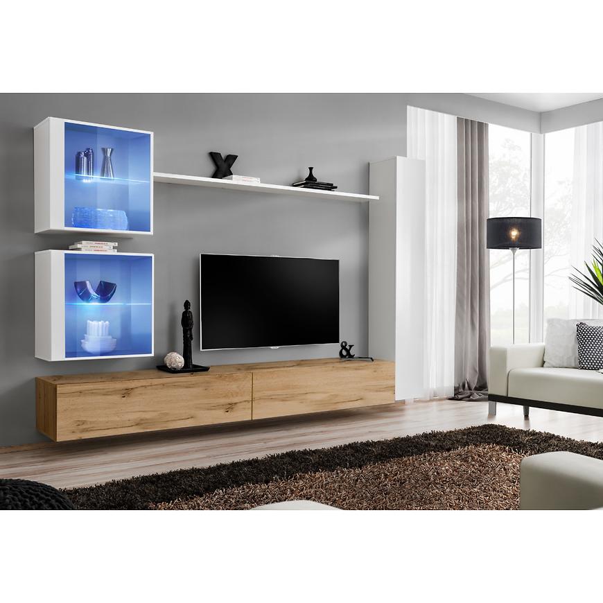Nappali bútor Switch XVIII üveg +LED  fehér/Wotan Szekrénysorok online bútor rendelés Székesfehérvár bútorboltok