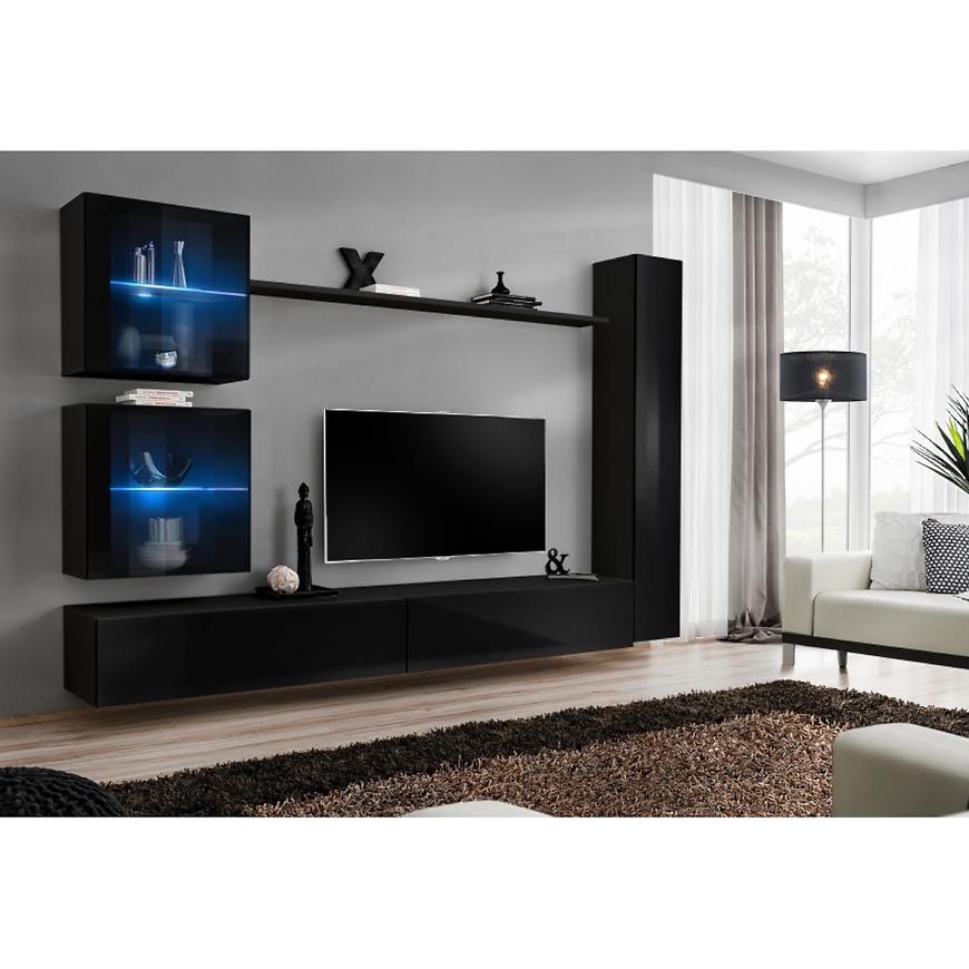 Nappali bútor Switch XVIII üveg +LED  fekete Szekrénysorok online bútor rendelés Székesfehérvár bútorboltok