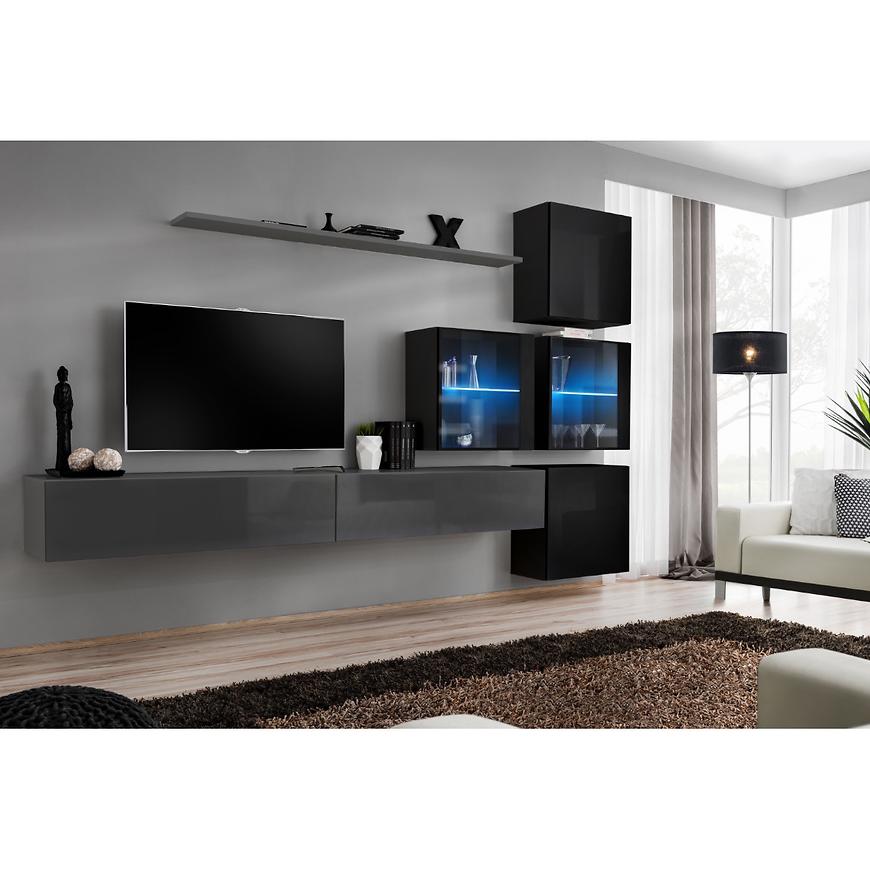 Nappali bútor Switch XVIII üveg +LED  fekete/Grafit Szekrénysorok online bútor rendelés Székesfehérvár bútorboltok