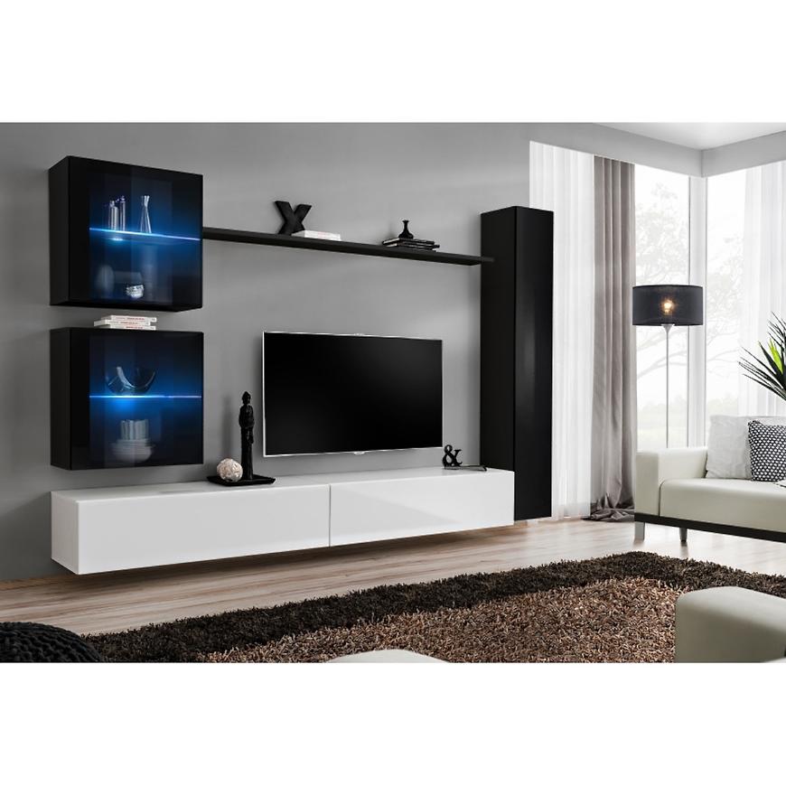 Nappali bútor Switch XVIII üveg +LED  fekete/fehér Szekrénysorok online bútor rendelés Székesfehérvár bútorboltok
