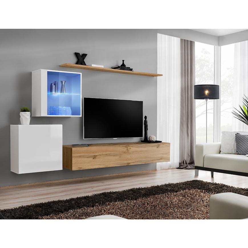 Nappali bútor Switch üveg XV +LED fehér/wotan Szekrénysorok online bútor rendelés Székesfehérvár bútorboltok