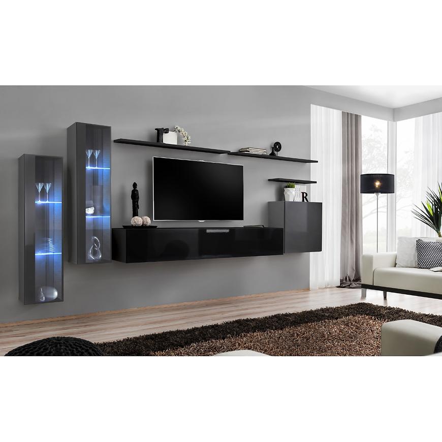 Nappali bútor Switch üveg+LED XI Grafit/Fekete Szekrénysorok online bútor rendelés Székesfehérvár bútorboltok
