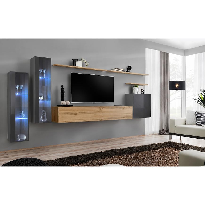 Nappali bútor Switch üveg+LED XI Grafit/Wotan Szekrénysorok online bútor rendelés Székesfehérvár bútorboltok