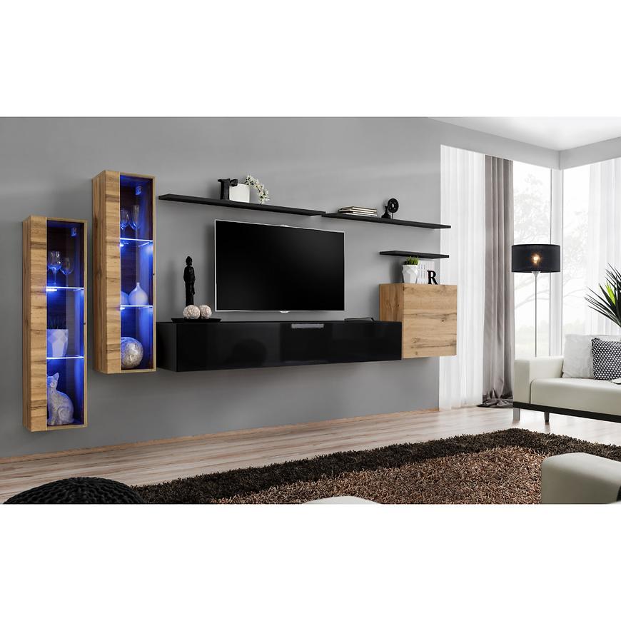 Nappali bútor Switch üveg+LED XI Wotan/Fekete Szekrénysorok online bútor rendelés Székesfehérvár bútorboltok