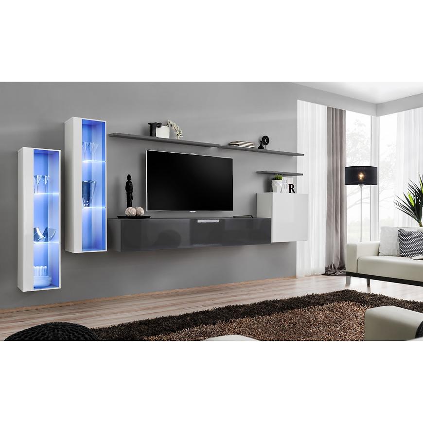 Nappali bútor Switch üveg+LED XI fehér/Grafit Szekrénysorok online bútor rendelés Székesfehérvár bútorboltok