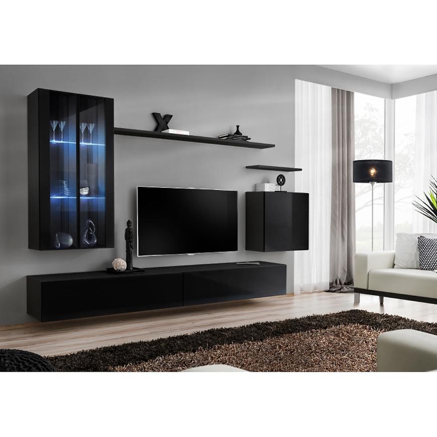 Nappali bútor Switch üveg+LED XII Fekete Szekrénysorok online bútor rendelés Székesfehérvár bútorboltok