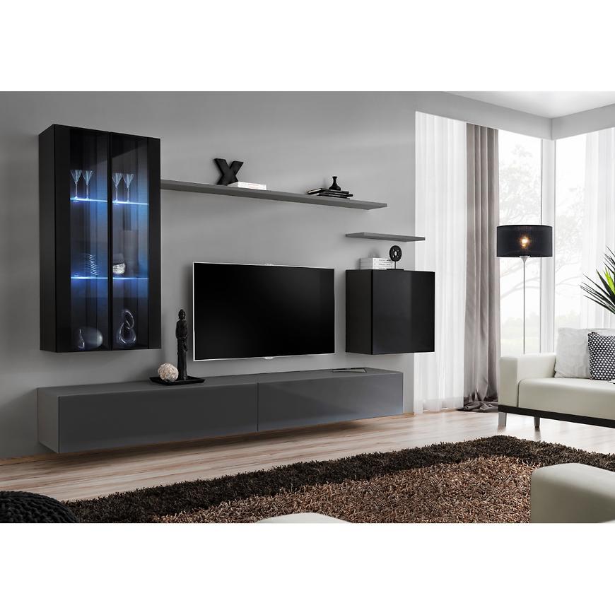 Nappali bútor Switch üveg+LED XII Fekete/Grafit Szekrénysorok online bútor rendelés Székesfehérvár bútorboltok