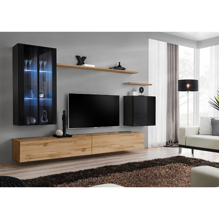 Nappali bútor Switch üveg+LED XII Fekete/Wotan Szekrénysorok online bútor rendelés Székesfehérvár bútorboltok