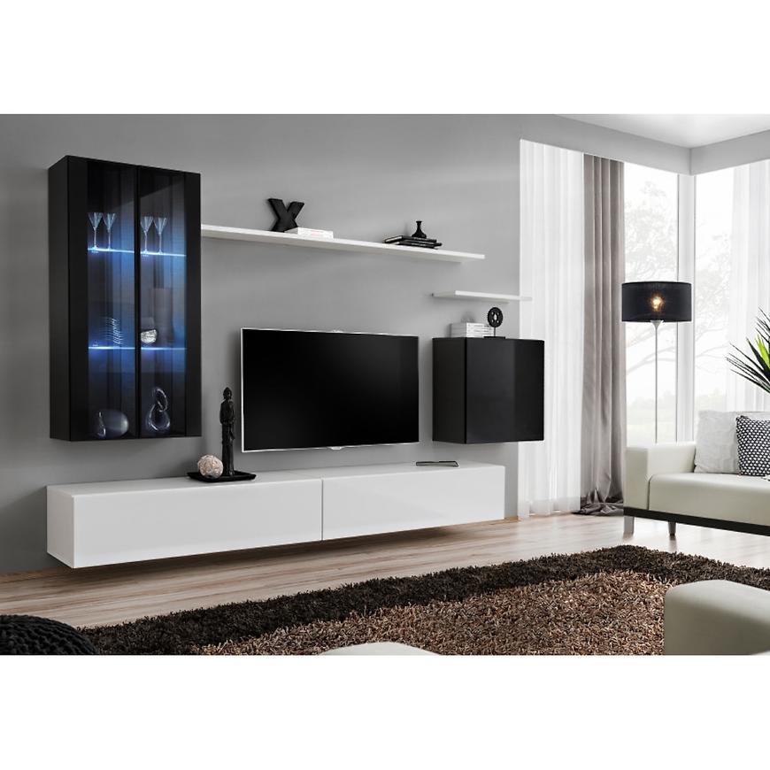 Nappali bútor Switch üveg+LED XII Fekete/fehér Szekrénysorok online bútor rendelés Székesfehérvár bútorboltok