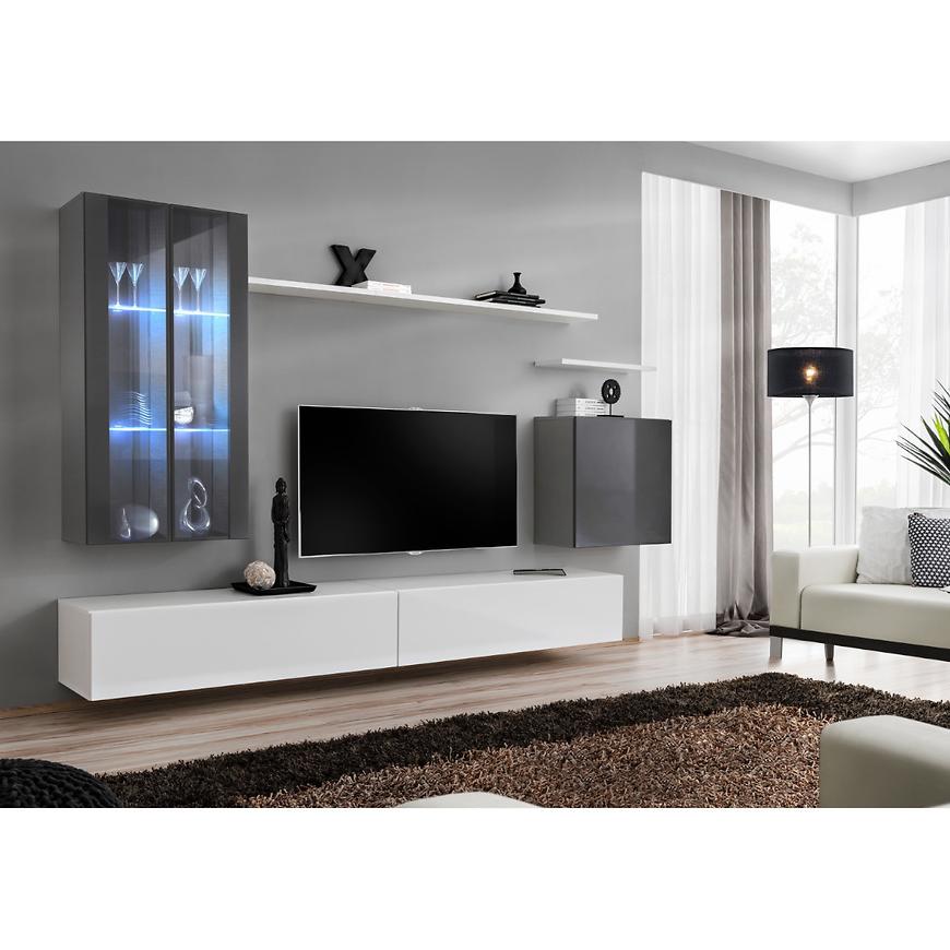 Nappali bútor Switch üveg+LED XII Grafit/fehér Szekrénysorok online bútor rendelés Székesfehérvár bútorboltok