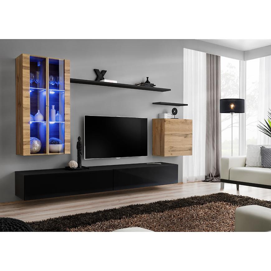 Nappali bútor Switch üveg+LED XII Wotan/Fekete Szekrénysorok online bútor rendelés Székesfehérvár bútorboltok