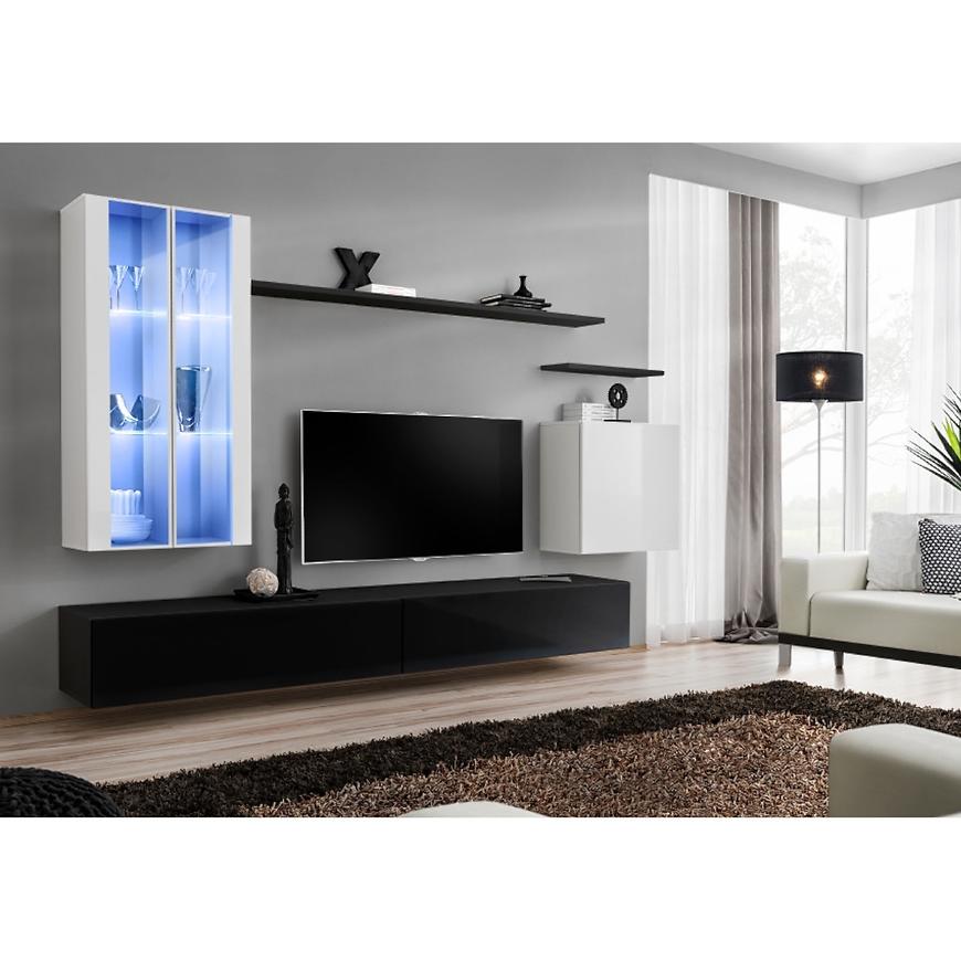 Nappali bútor Switch üveg+LED XII fehér/Fekete Szekrénysorok online bútor rendelés Székesfehérvár bútorboltok