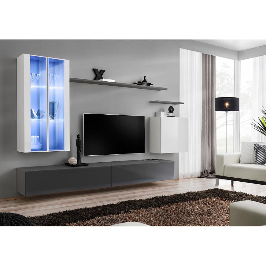 Nappali bútor Switch üveg+LED XII fehér/Grafit Szekrénysorok online bútor rendelés Székesfehérvár bútorboltok