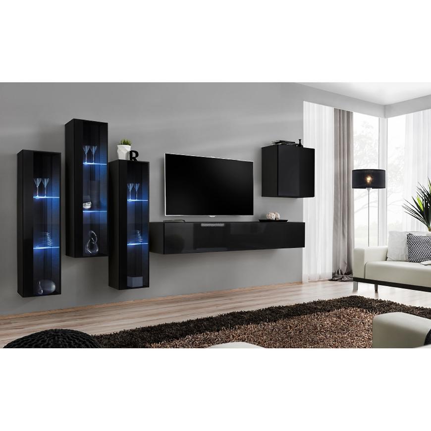 Nappali bútor Switch üveg+LED XIII Fekete Szekrénysorok online bútor rendelés Székesfehérvár bútorboltok