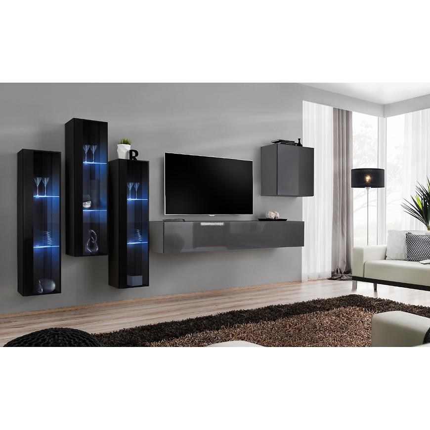 Nappali bútor Switch üveg+LED XIII Fekete/Grafit Szekrénysorok online bútor rendelés Székesfehérvár bútorboltok