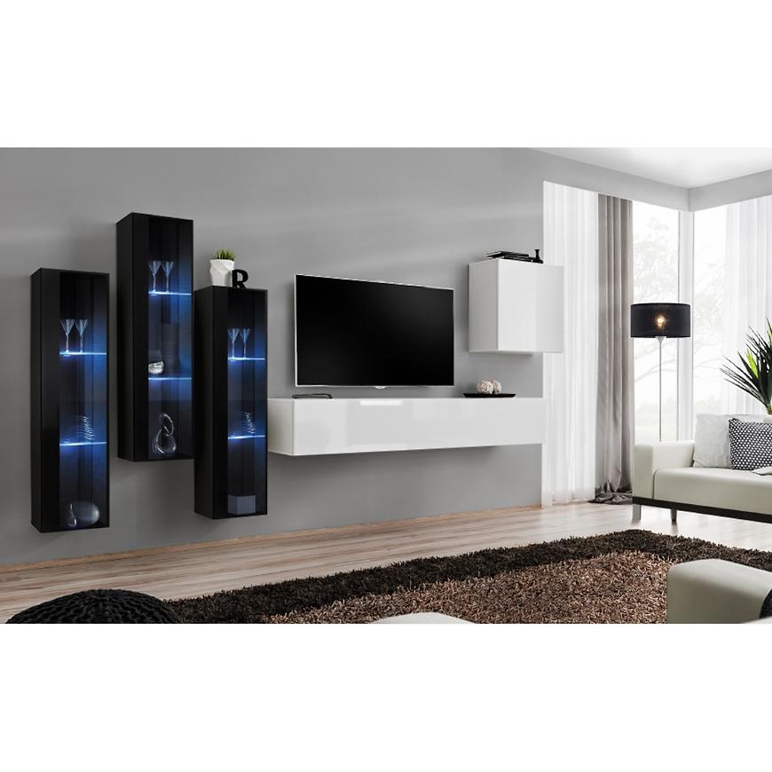 Nappali bútor Switch üveg+LED XIII Fekete/fehér Szekrénysorok online bútor rendelés Székesfehérvár bútorboltok