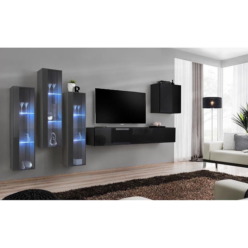 Nappali bútor Switch üveg+LED XIII Grafit/Fekete Szekrénysorok online bútor rendelés Székesfehérvár bútorboltok