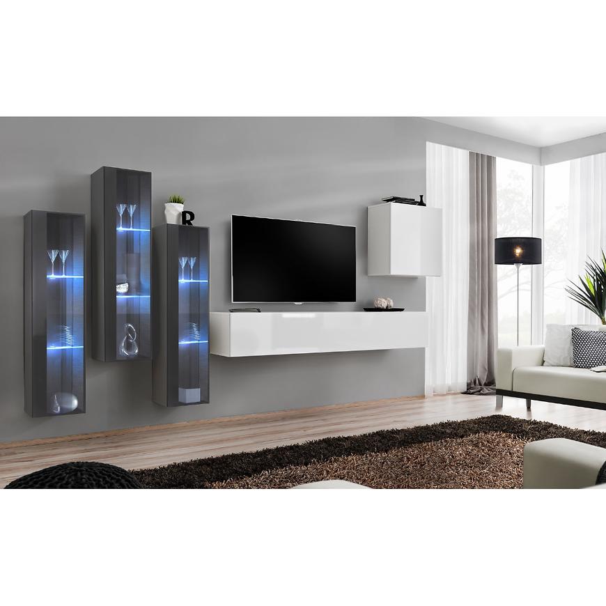 Nappali bútor Switch üveg+LED XIII Grafit/fehér Szekrénysorok online bútor rendelés Székesfehérvár bútorboltok