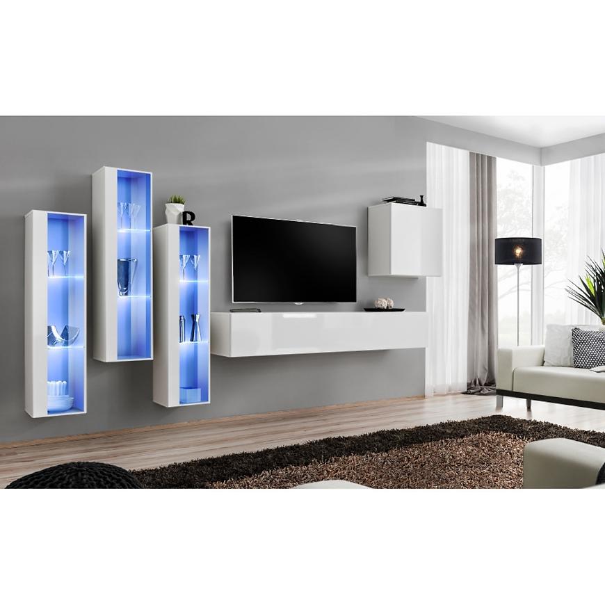 Nappali bútor Switch üveg+LED XIII fehér Szekrénysorok online bútor rendelés Székesfehérvár bútorboltok