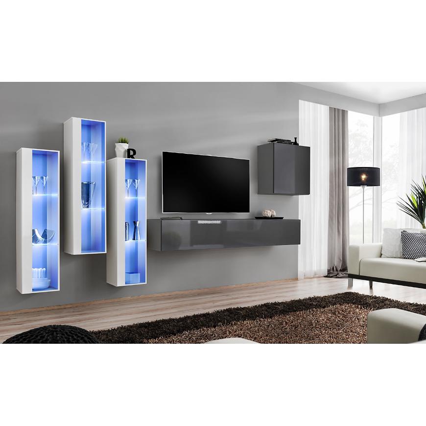 Nappali bútor Switch üveg+LED XIII fehér/Grafit Szekrénysorok online bútor rendelés Székesfehérvár bútorboltok
