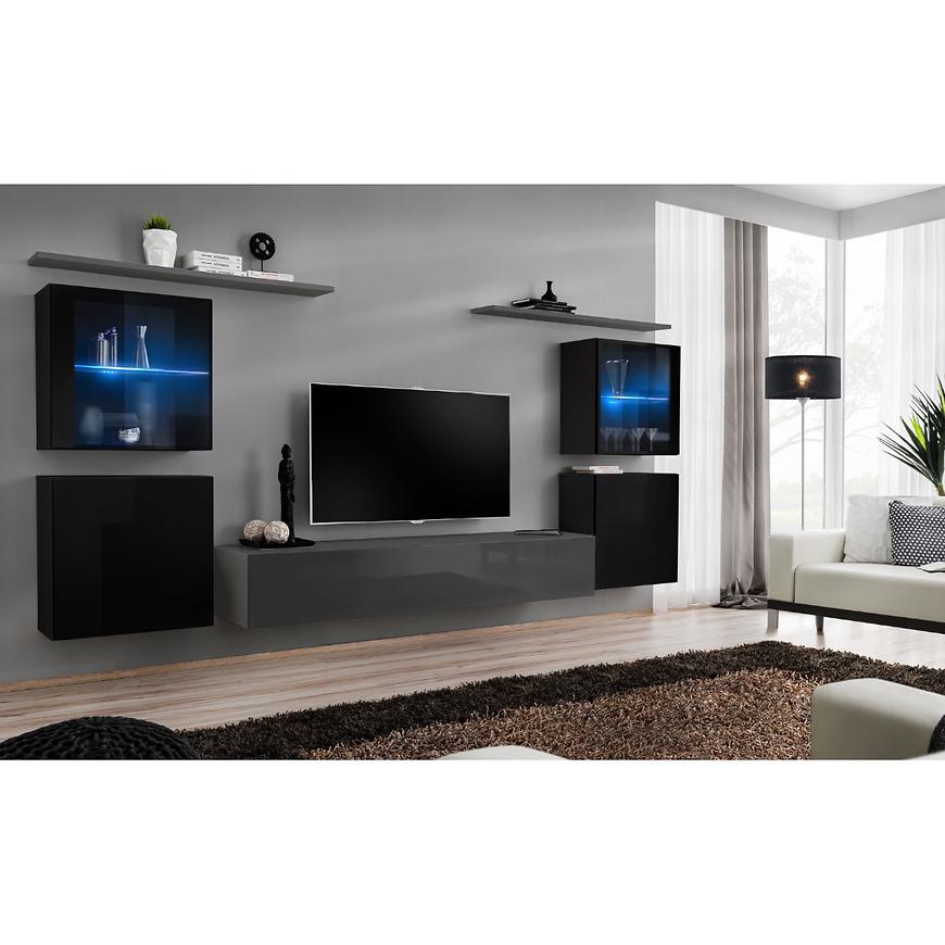 Nappali bútor Switch üveg+LED XIV Fekete/Grafit Szekrénysorok online bútor rendelés Székesfehérvár bútorboltok