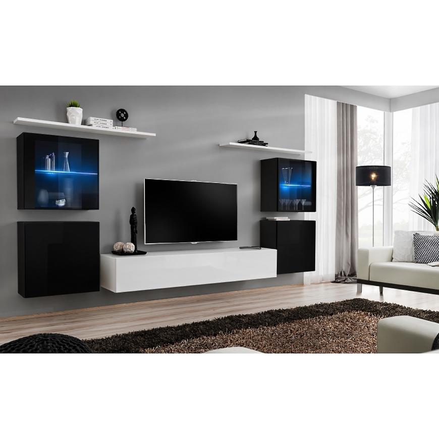 Nappali bútor Switch üveg+LED XIV Fekete/fehér Szekrénysorok online bútor rendelés Székesfehérvár bútorboltok