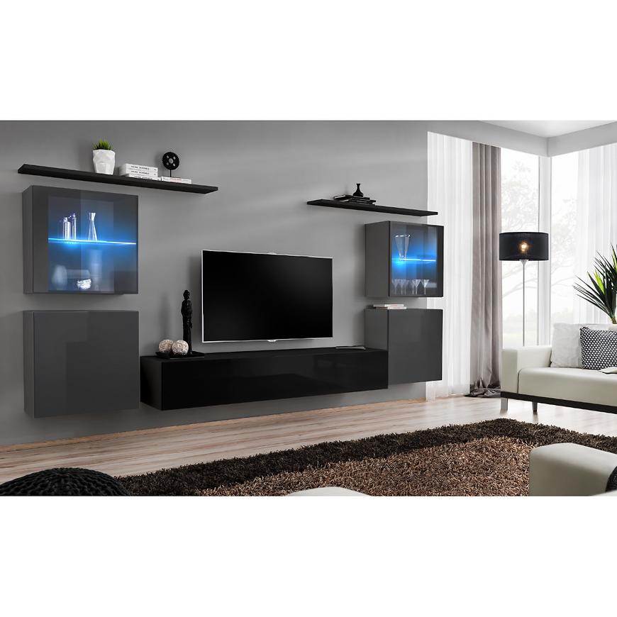 Nappali bútor Switch üveg+LED XIV Grafit/Fekete Szekrénysorok online bútor rendelés Székesfehérvár bútorboltok