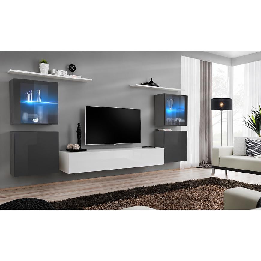 Nappali bútor Switch üveg+LED XIV Grafit/fehér Szekrénysorok online bútor rendelés Székesfehérvár bútorboltok