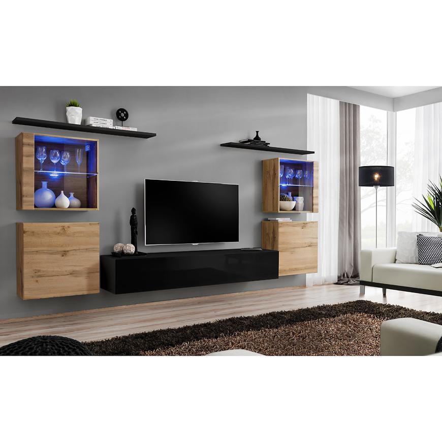 Nappali bútor Switch üveg+LED XIV Wotan/Fekete Szekrénysorok online bútor rendelés Székesfehérvár bútorboltok