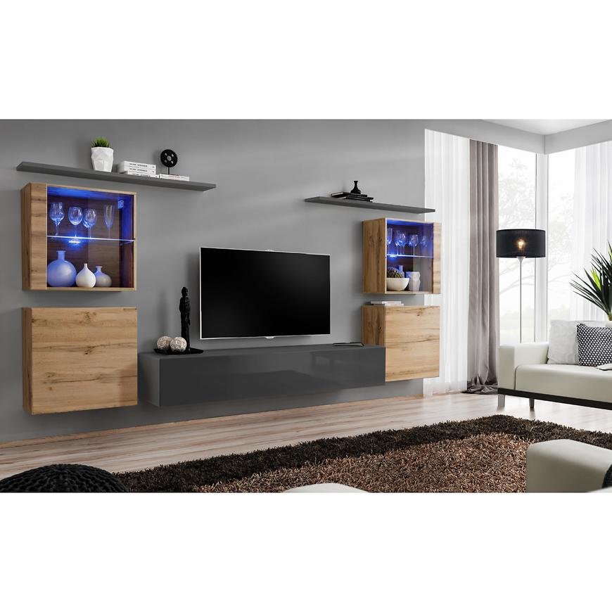 Nappali bútor Switch üveg+LED XIV Wotan/Grafit Szekrénysorok online bútor rendelés Székesfehérvár bútorboltok