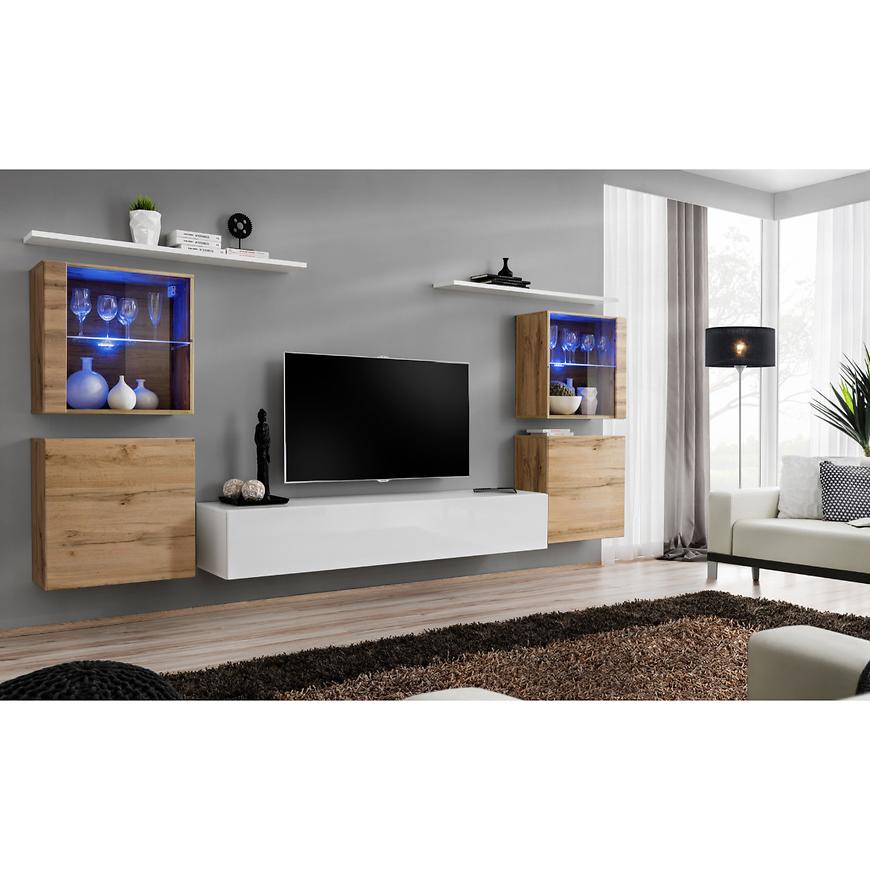 Nappali bútor Switch üveg+LED XIV Wotan/fehér Szekrénysorok online bútor rendelés Székesfehérvár bútorboltok