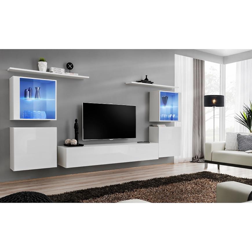 Nappali bútor Switch üveg+LED XIV fehér Szekrénysorok online bútor rendelés Székesfehérvár bútorboltok