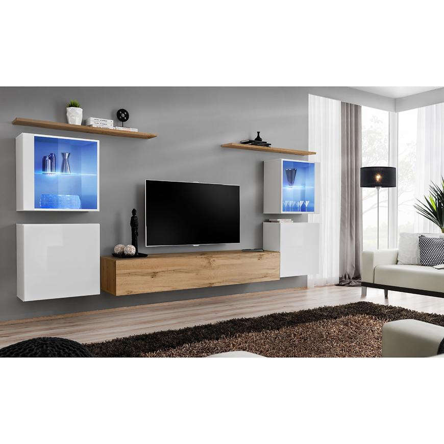 Nappali bútor Switch üveg+LED XIV fehér/Wotan Szekrénysorok online bútor rendelés Székesfehérvár bútorboltok