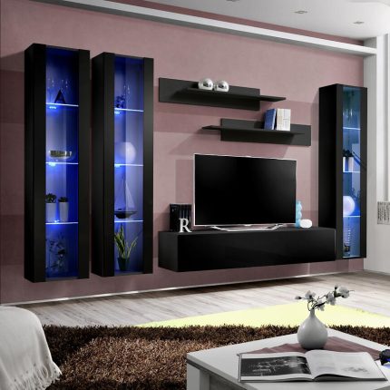 Nappali bútor Fly C2+üveg fekete Szekrénysorok online bútor rendelés Székesfehérvár bútorboltok