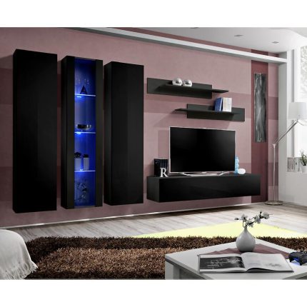 Nappali bútor Fly C4+üveg fekete Szekrénysorok online bútor rendelés Székesfehérvár bútorboltok