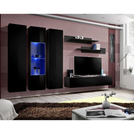 Nappali bútor Fly C5+üveg fekete Szekrénysorok online bútor rendelés Székesfehérvár bútorboltok